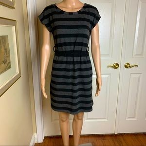 Poetry Striped Dolman Sleeve Belted Dress Sz M